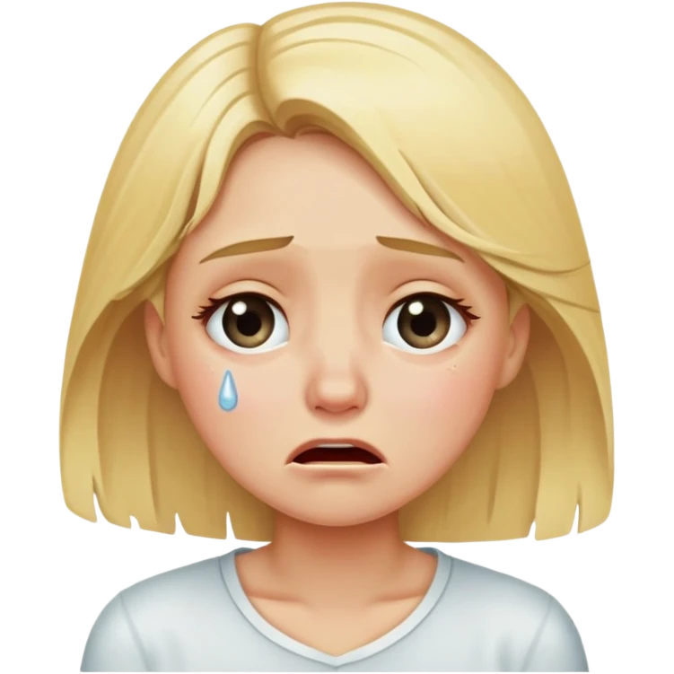 Ragazza bionda che piange  emoji