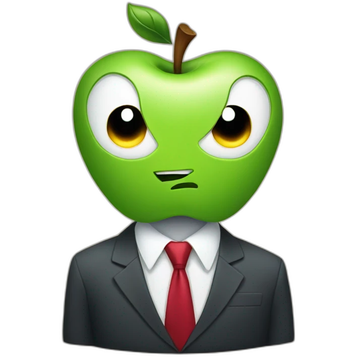 apple wearing suit and tie emoji