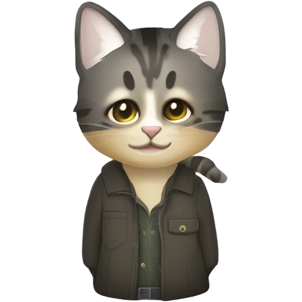 Серо-белый кот emoji