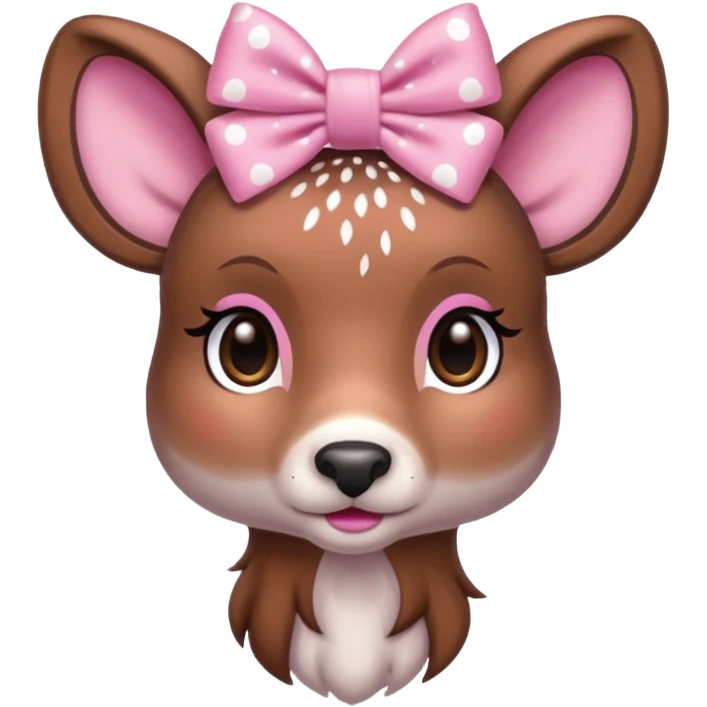 Doe with a pink bow emoji