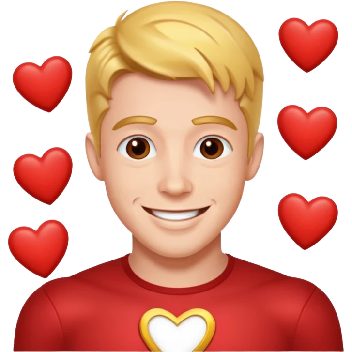 Barry Allen with love hearts emoji