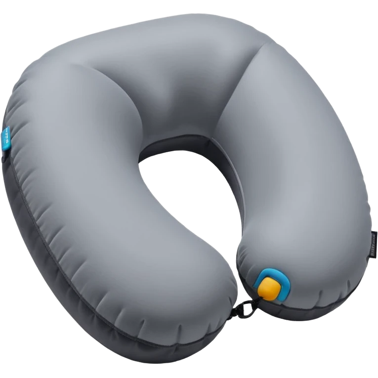 A compact inflatable travel pillow with a sleek surface and adjustable firmness. emoji