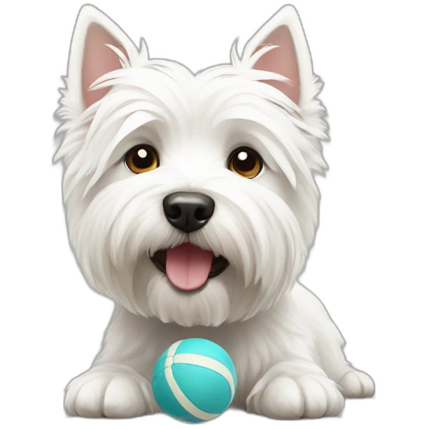 westie with ball emoji