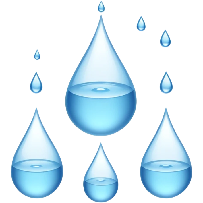 a droplet going down to a droplet and then another droplet and then two others cascading out from the middle droplet emoji