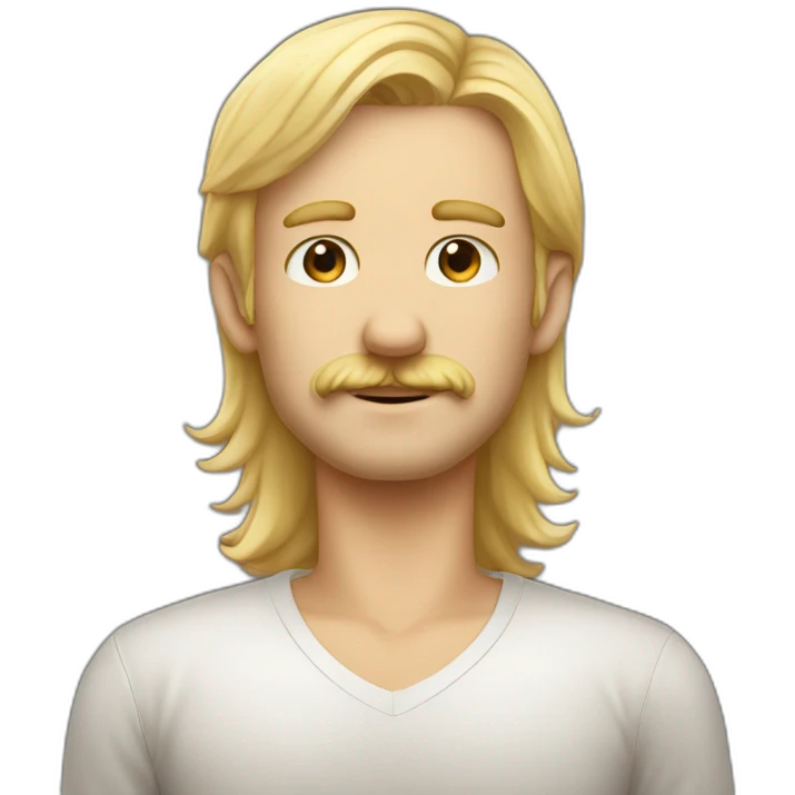 thirty years old tall blond man with moustache emoji