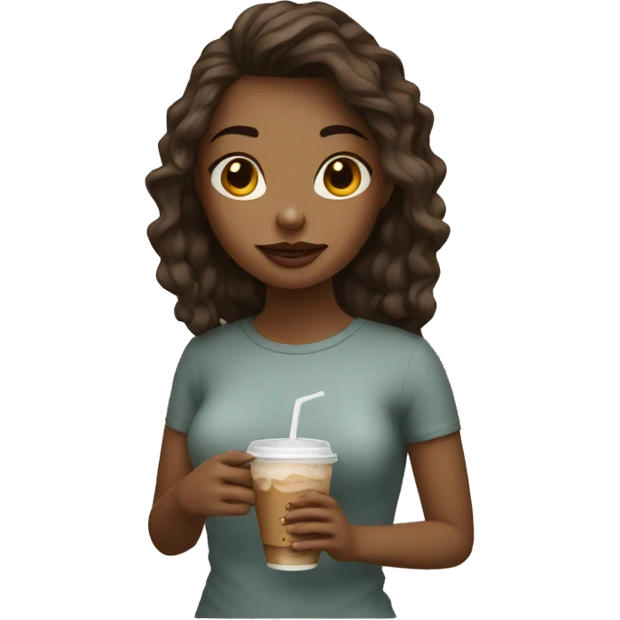 Girl with cold coffee in hand emoji
