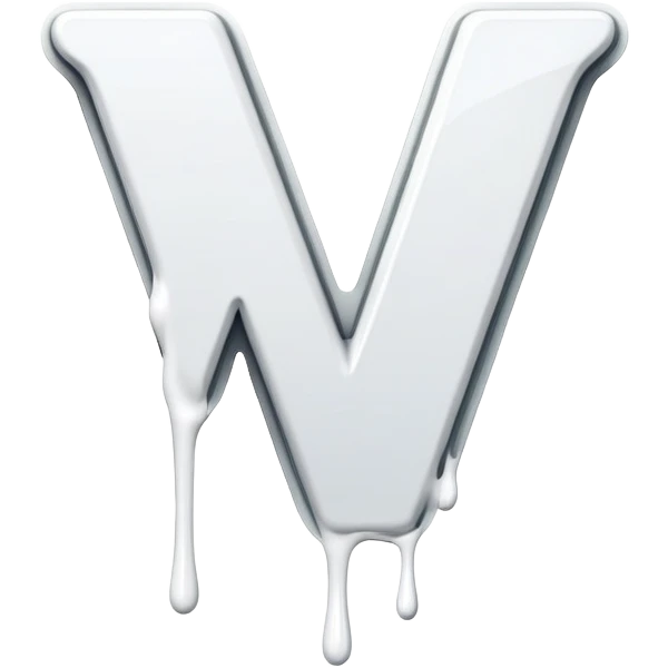 White dripping paint from the letter V emoji