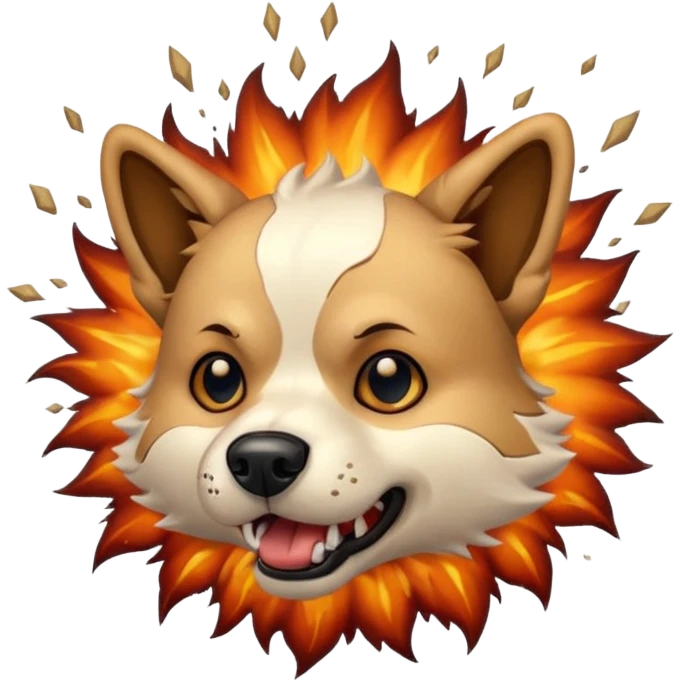 Exploding dog head emoji