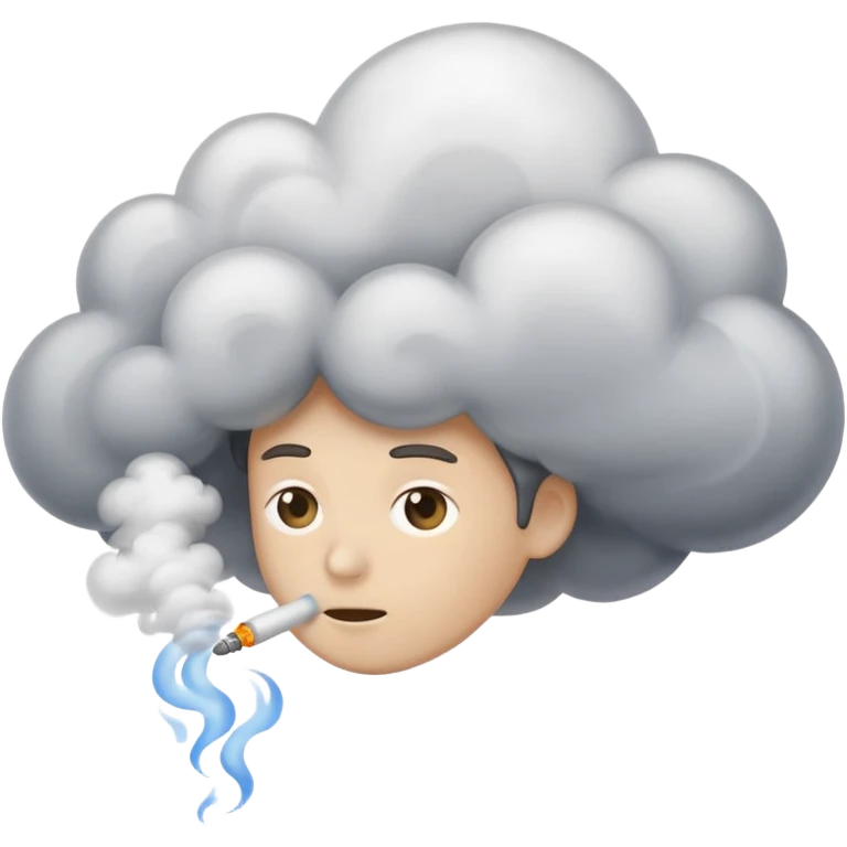 Sucking in exhale smoke emoji