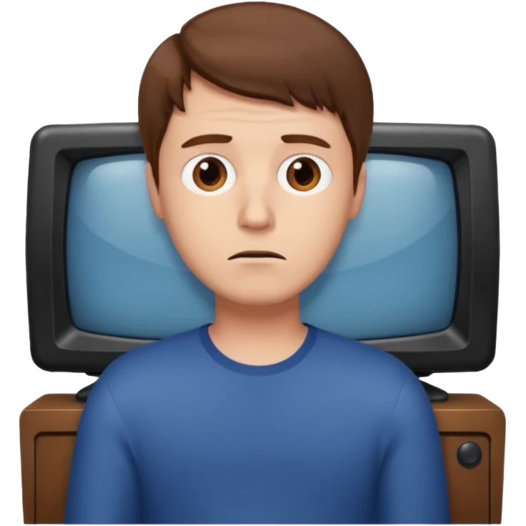 bored man watching television
 emoji