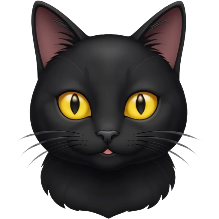 head of a happy black cat emoji