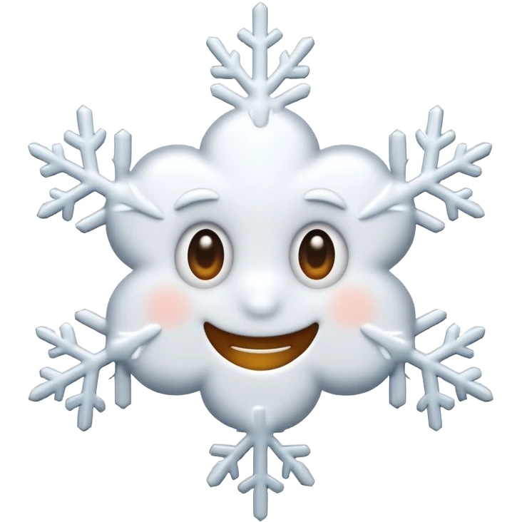 Snowflake emoji with eyes and smile with the words above outlined goodnight emoji