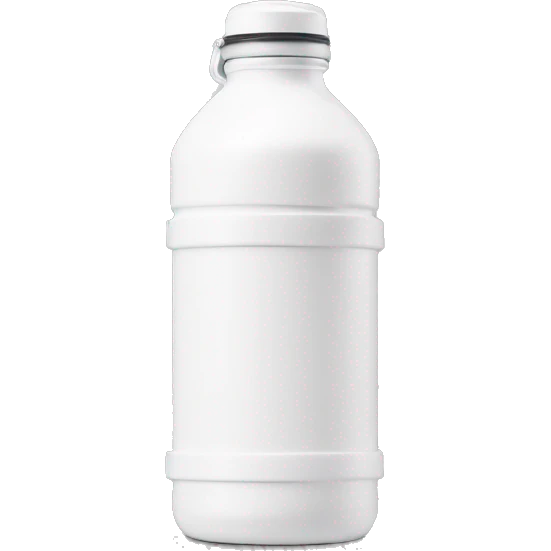 white water bottle with white lid, white handle strap emoji