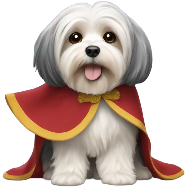 Havanese wearing a cape emoji