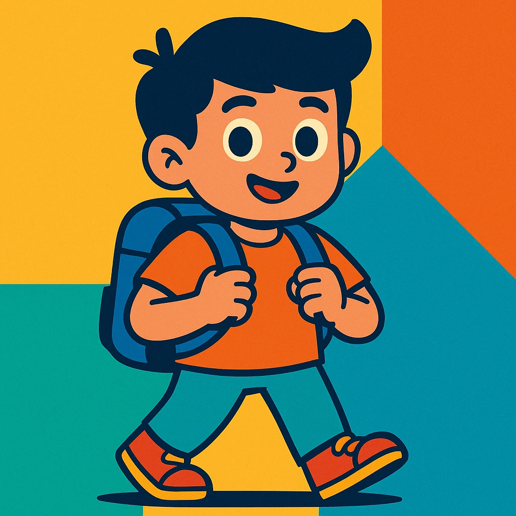 Boy wearing a backpack emoji