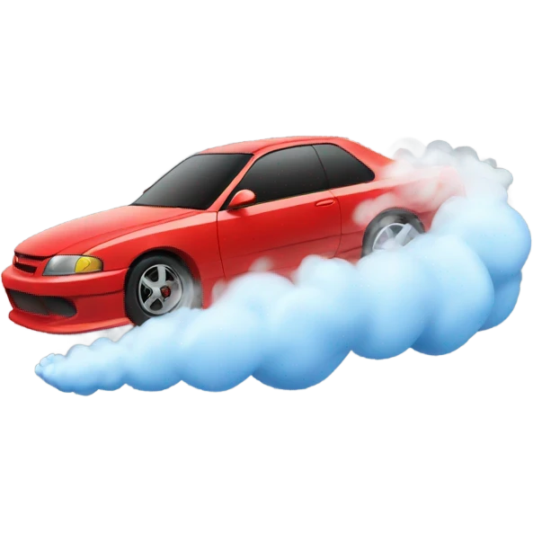 Car drift with smoke emoji