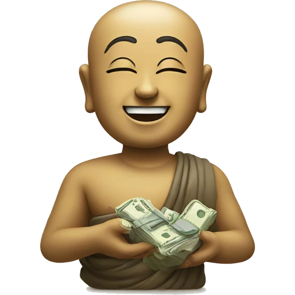 Laughin Buddha holding money emoji