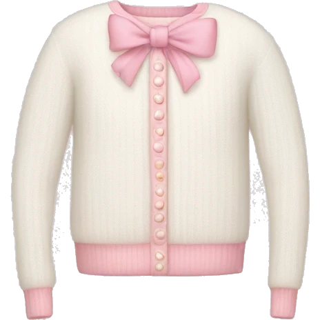 White sweater with many light pink bows emoji