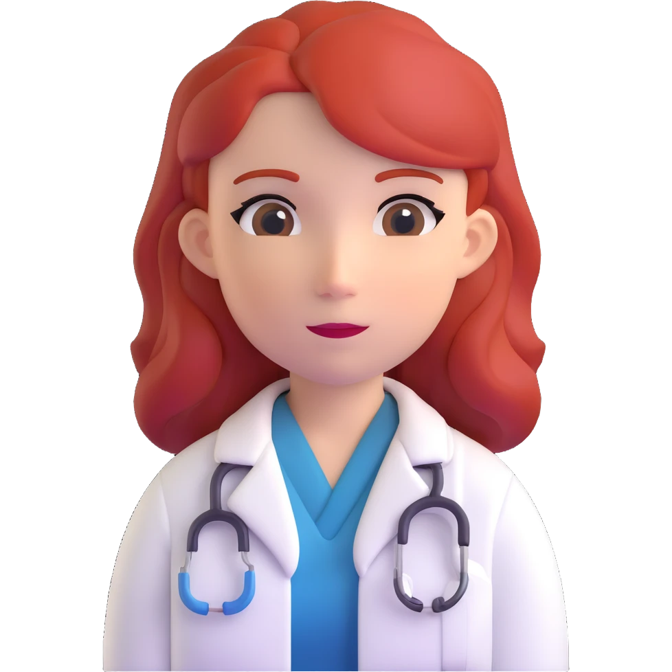 female doctor with red hair emoji