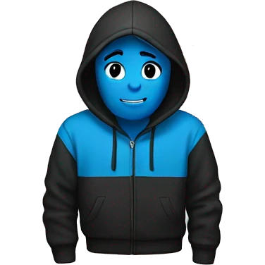 Black and blue hoodie emoji