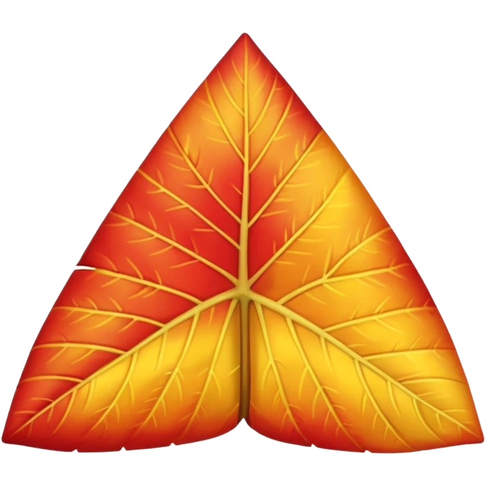 yellow and red triangle leaf  emoji