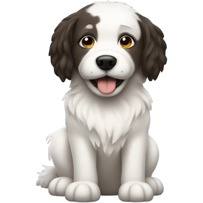 dark-skinned person with white dog emoji