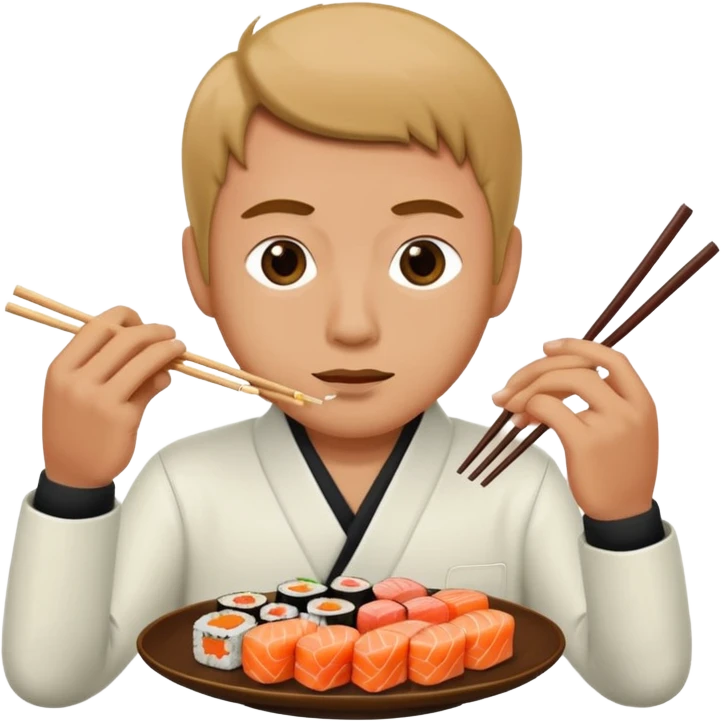 Man eating sushi emoji