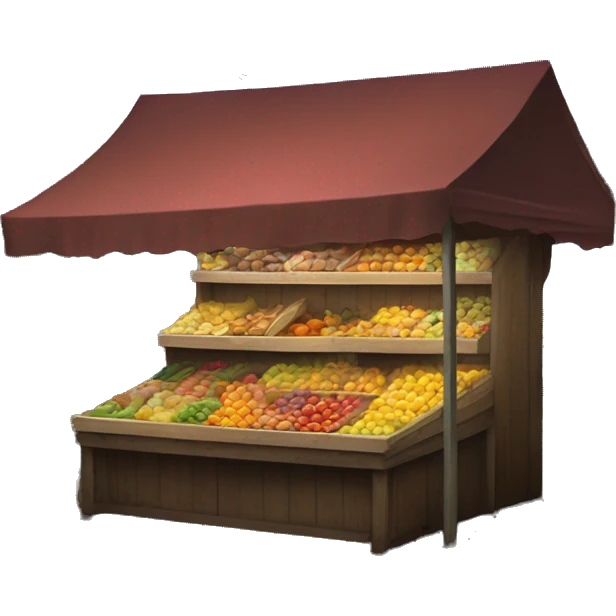 a market stall struck by lightning emoji