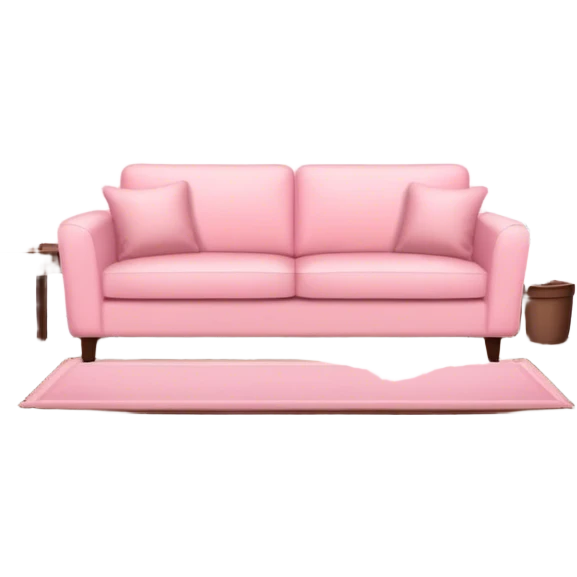 Living room in the of Powder Pink  color  emoji