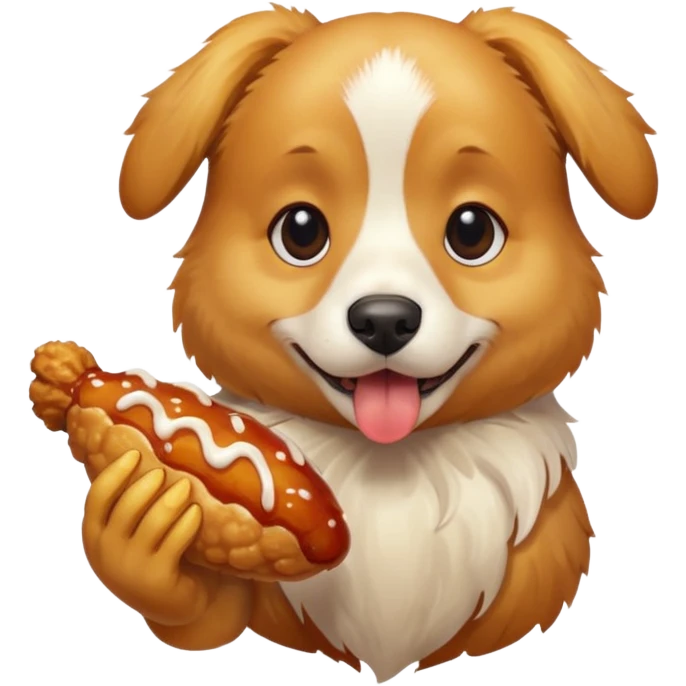 Dog with wing stop in it’s hands  emoji