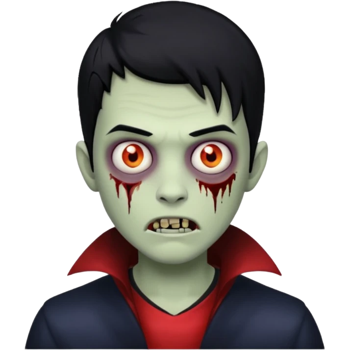 male teen with black hair zombie vampire emoji