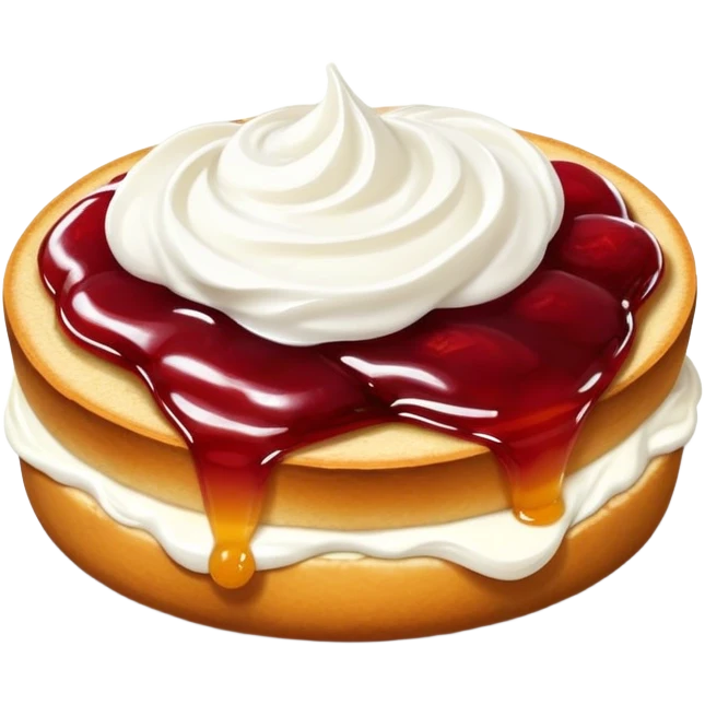 norwegian vafler with jam and sour cream emoji