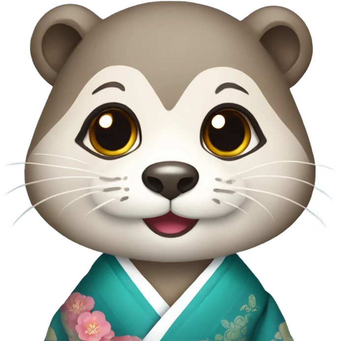 a otter face wearing traditional korean hanbok emoji