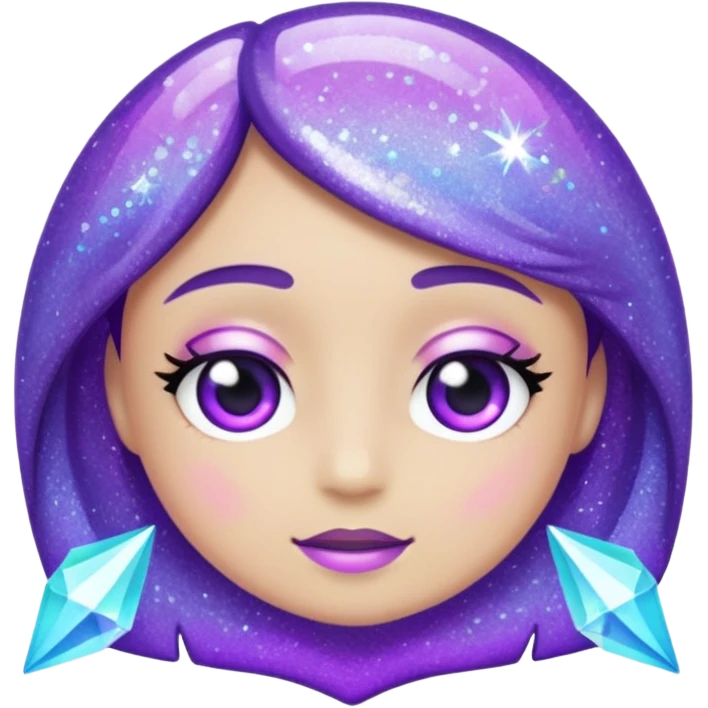 glitter purple and cian fix emoji