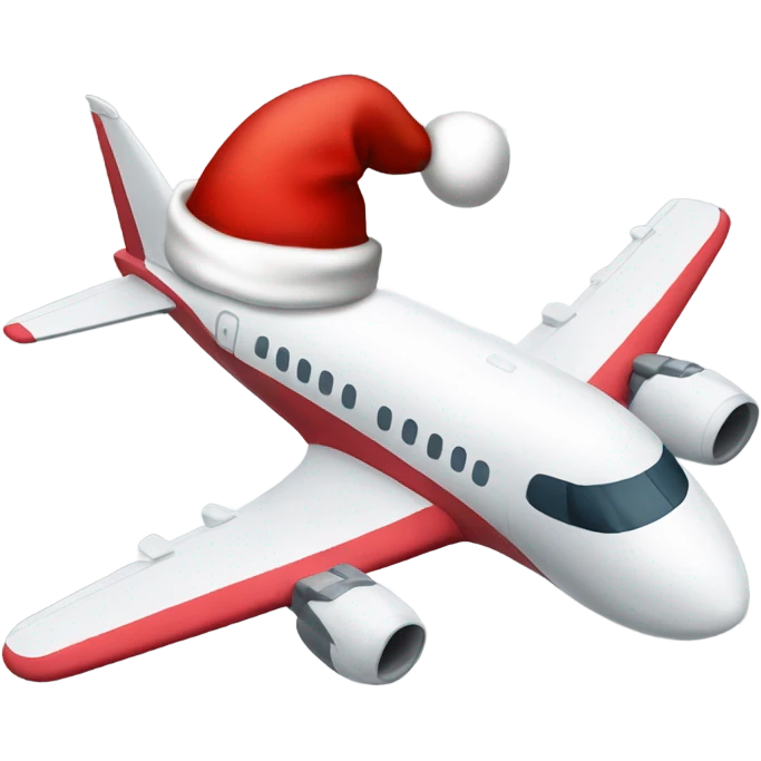 aircraft with a christmas hat on emoji