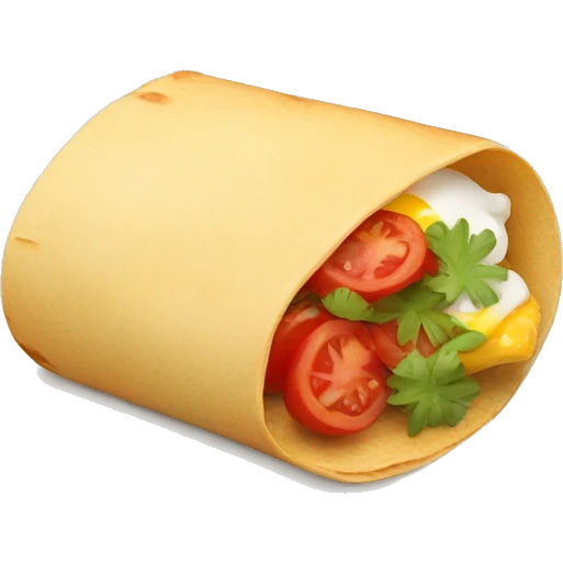 folded and egg with tomatoes burrito emoji
