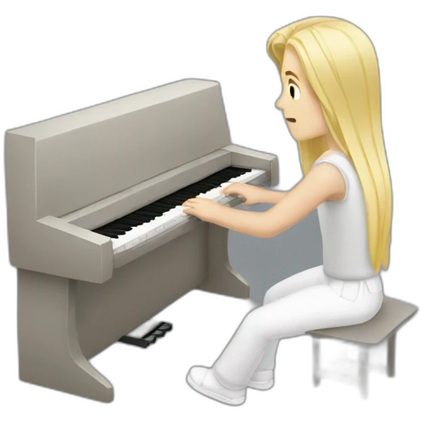 man long blonde hair PLAYING white SYNTHES KEYBOARDS emoji