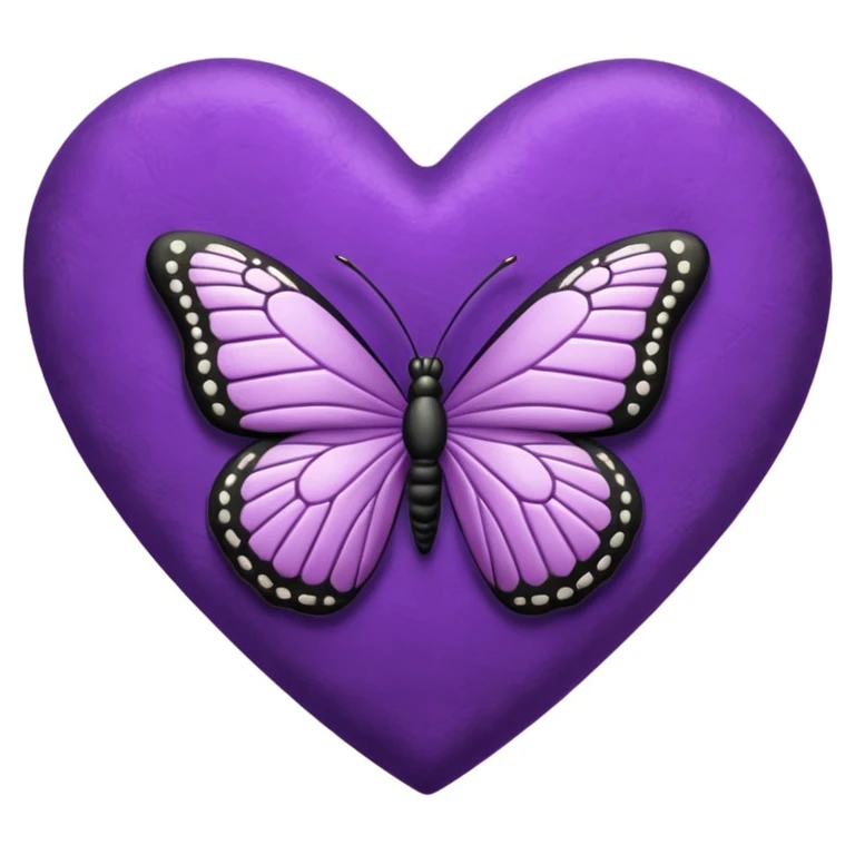 purple heart with a butterfly motif emoji