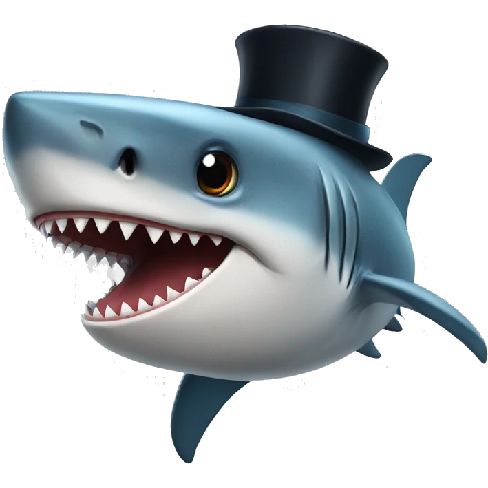 Shark with tophat emoji