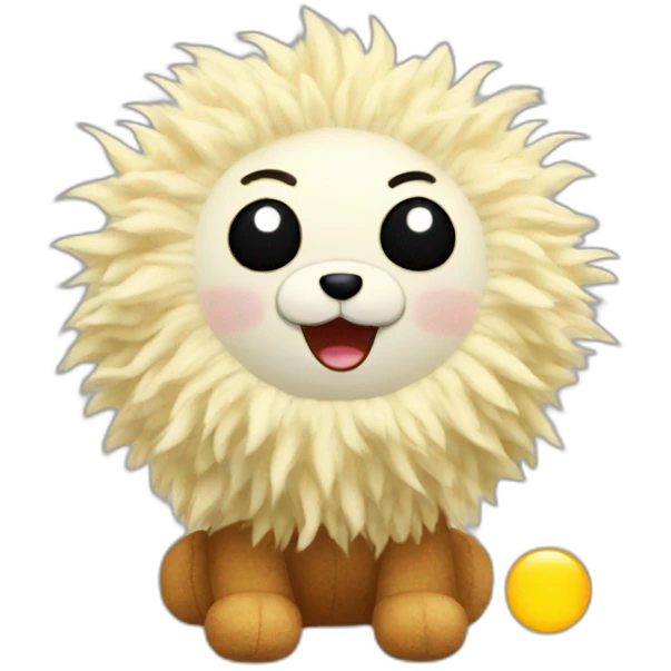 Fluffy plush toy featuring the sun at work emoji