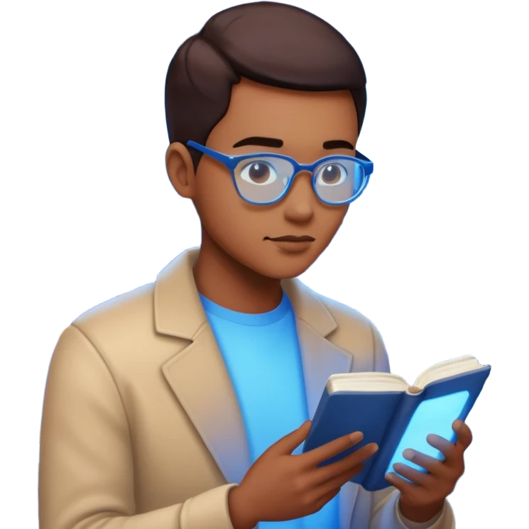 Window with person reading + blue light, Apartment Windows. emoji
