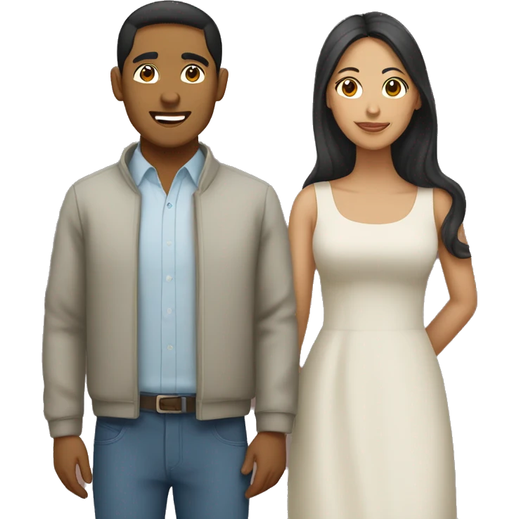 Filipino Man and Mixed Race Woman Couple  emoji
