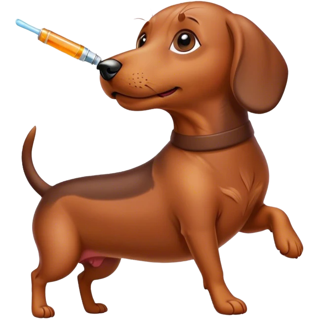 Wiener dog taking a shot  emoji