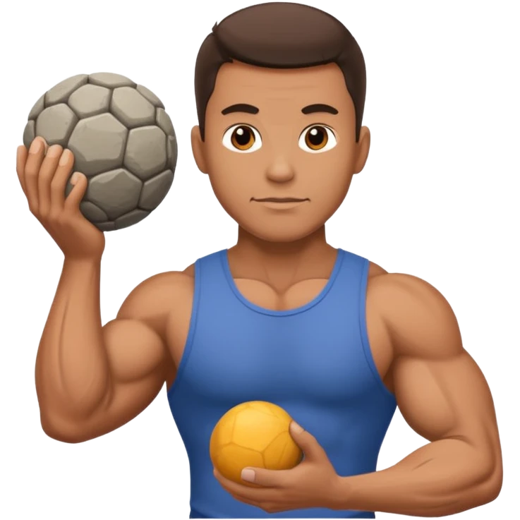 muscular man carries a stone ball emoji