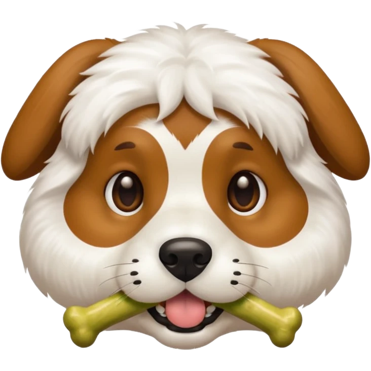 dog faace with bone in mouth emoji