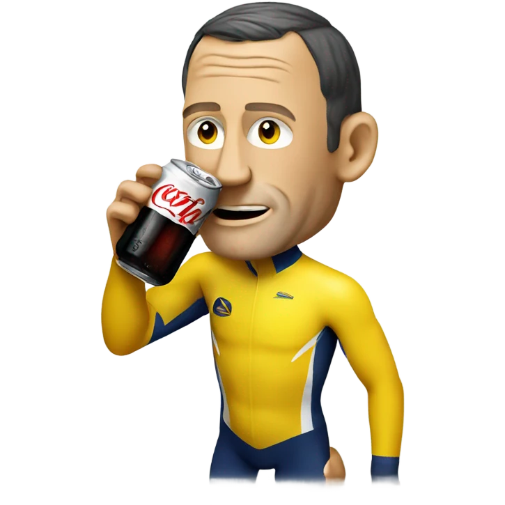 Lance Armstrong drinking Coke emoji