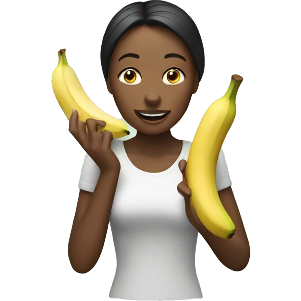 woman eating banana emoji