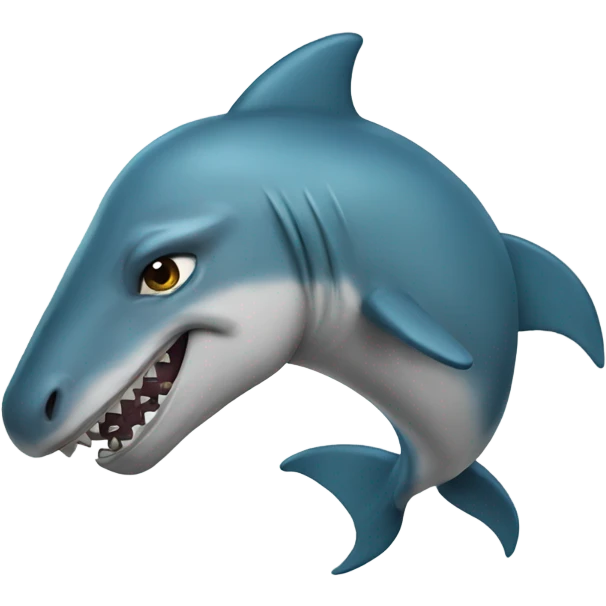 Horse wearing a shark costume emoji