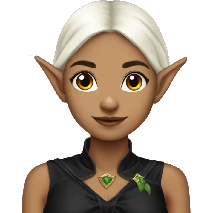 female elf fantasy black dress emoji