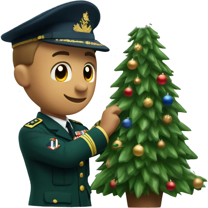 Uk Royal marine putting up Christmas tree emoji